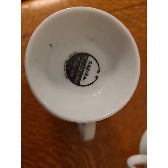 Set 4 Royal Domino Collection Pedestal Footed Mugs Floral Assorted Japan - Picture 3 of 15